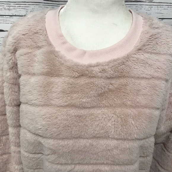 Almost Famous Pale Pink Fuzzy Draw String Sweater - Picture 3 of 8